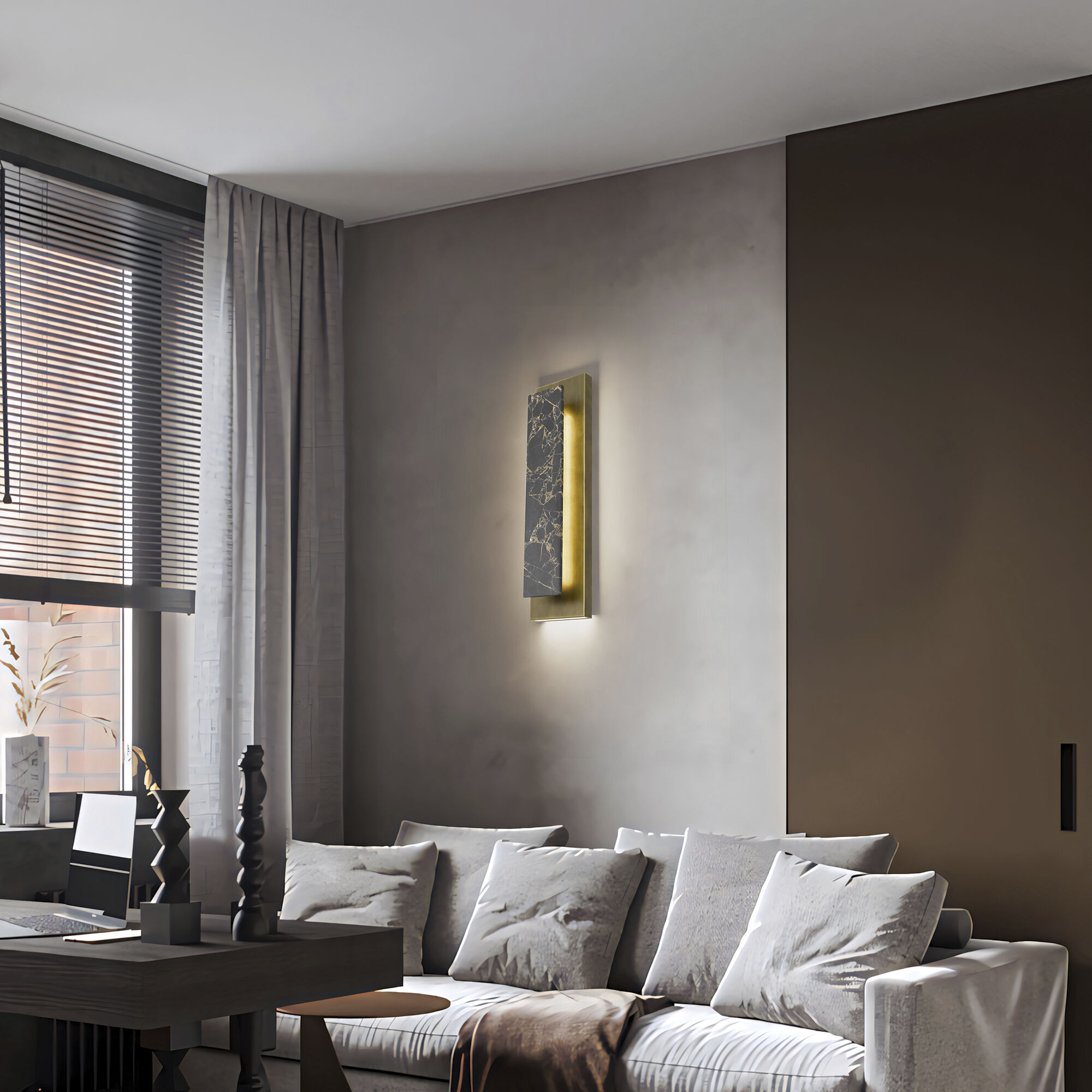 Zoey LED 24 inch Painted Antique Brass Outdoor Wall Sconce